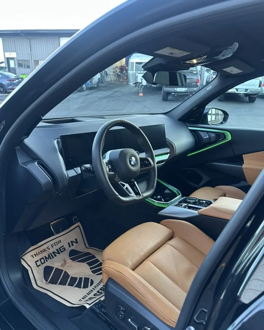Cognac leather interior and dashboard after detail