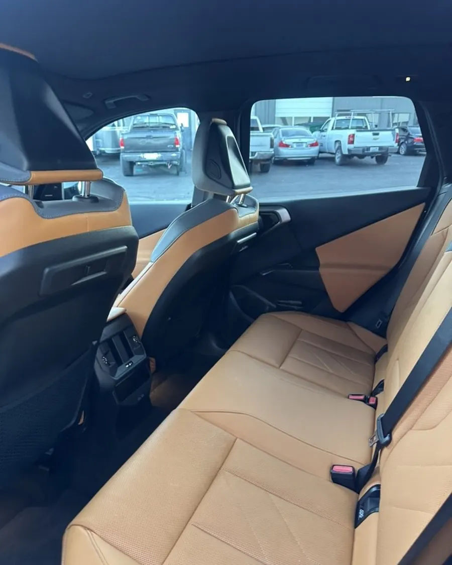 Tan leather rear seats after cleaning and conditioning